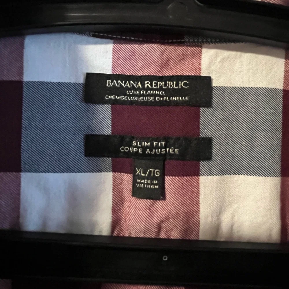 Banana Republic Maroon and White Checkered Shirt men XL - Picture 4 of 5